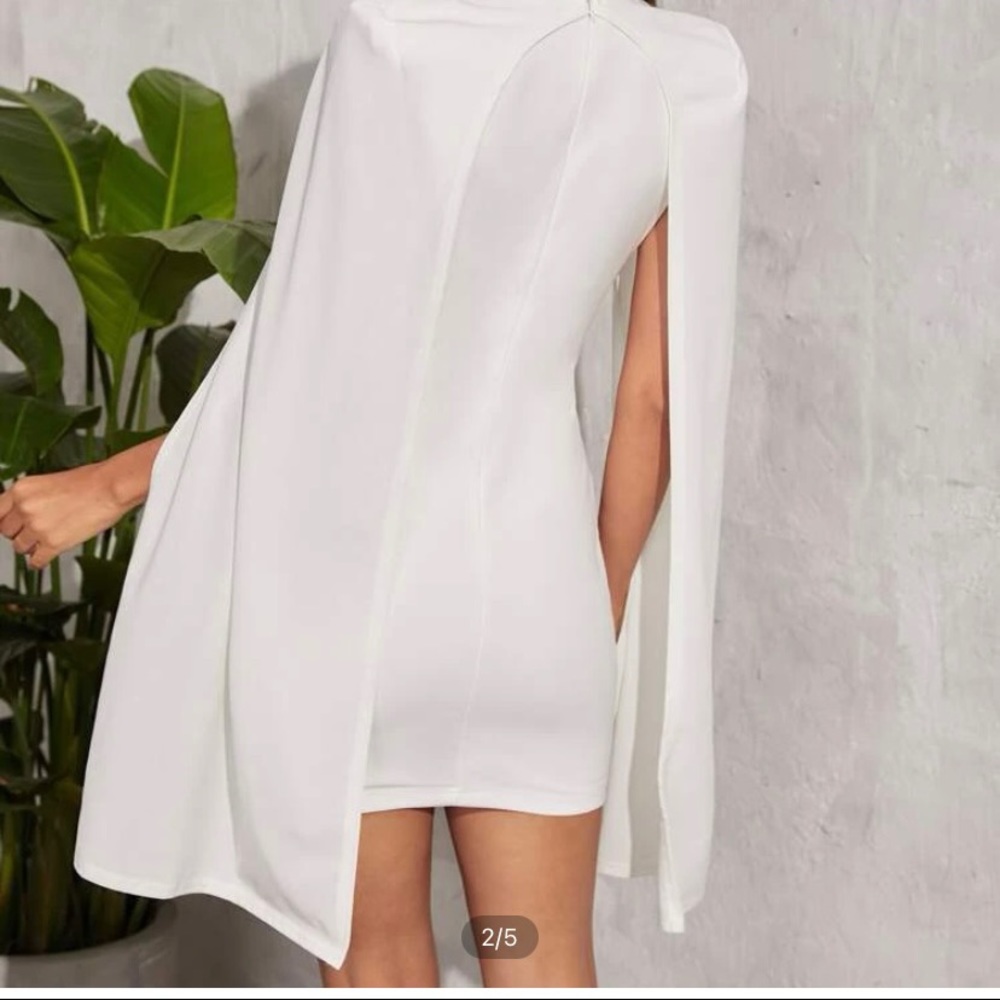 Worn Once.

SHEIN Plunging Solid Cape Dress